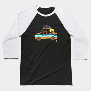 Vintage car with blonde girl Baseball T-Shirt